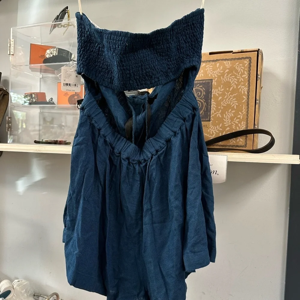 Free People Strapless Sailor Blue Romper - Picture 10 of 11